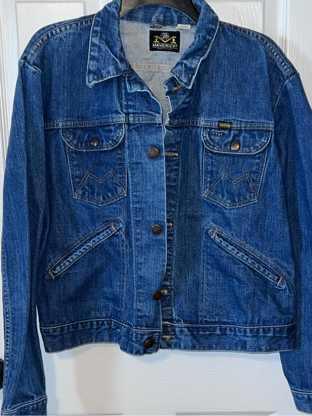 Vintage Maverick Made USA Denim Trucker Jacket Size 44 Western Jean (Men’s L)